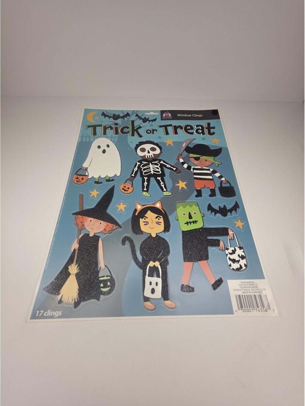Halloween Glitter Window Clings Bats Trick or Treat Fall Harvest Home NEW